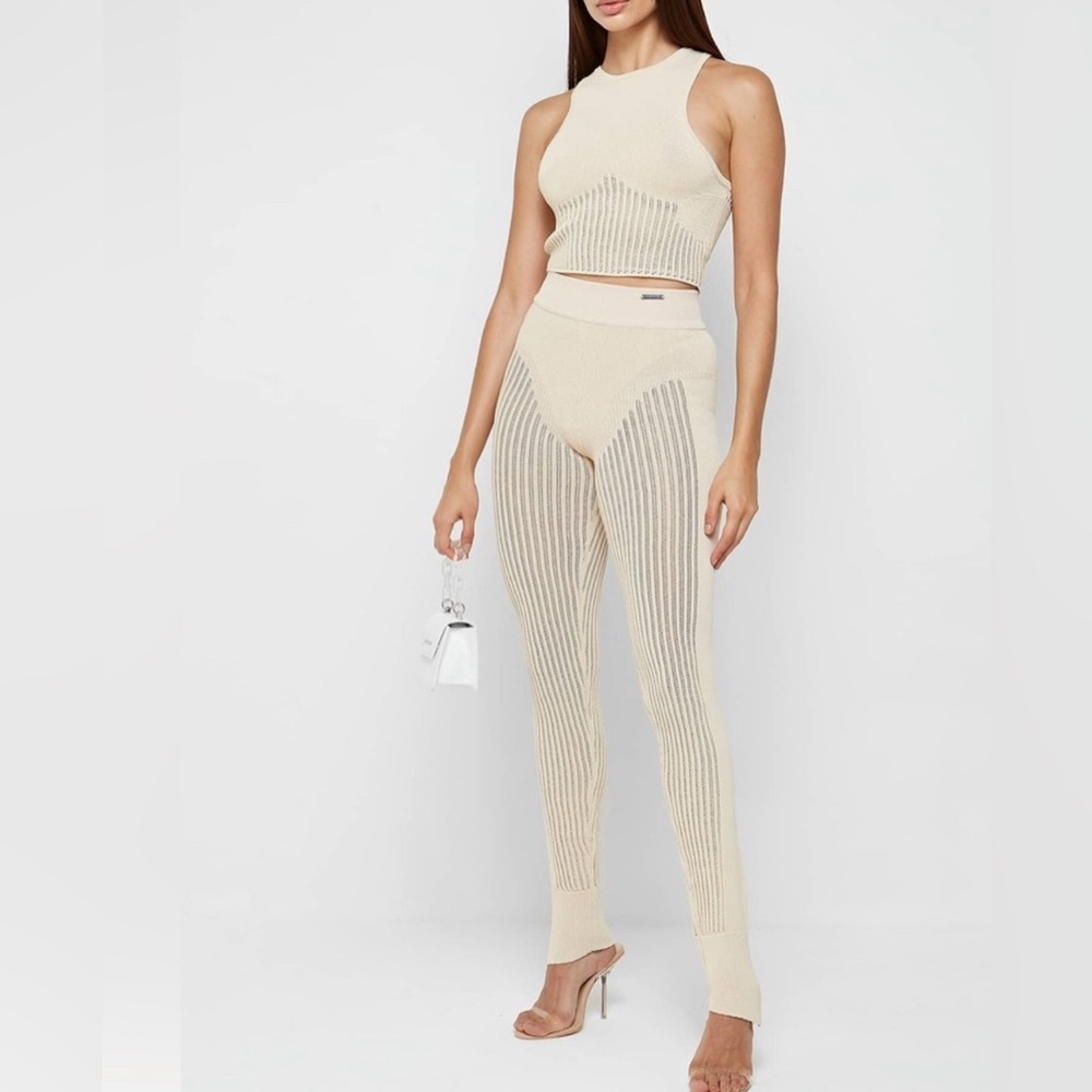 MANIERE DE VOIR Knitted High Waist Leggings- S